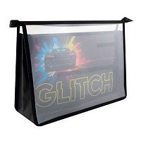 Папка д/труда А4 ПЧЕЛКА ПТР-2 "Glitch" пластик,на молн.