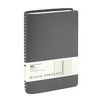 Ежедневник н/д А5 136л. BV кож.зам.спираль "Alba" 3-783/06 серый,беж.бумага