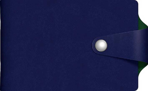 Визитница ХАТ "Vivella Bicolor" 04747 синий/зелёный,хлястик с кнопкой,12карм.,70*120мм