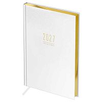 Ежедневник 2027г. А4 176л. BG кож.зам. "Dallas. White" 68057 тв.обл.,белый,фольг.