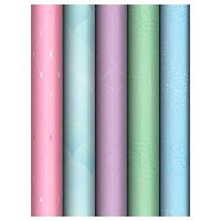 Бумага упак. 70*100см MESHU "Pastel colors" глянц. (1лист в рулоне) MS_66822 ассорти,80г/м2