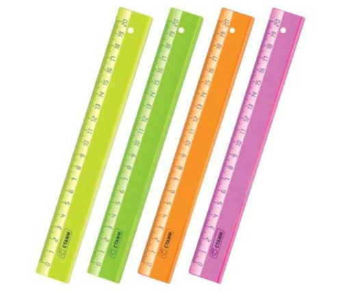 Линейка 20см СТАММ ЛН12 Neon Cristal асс