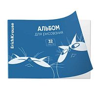 Альбом для рис.32л. EK "Cats. Ice Metallic синий" 63452 на скобе,пластик.обл.
