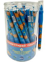 Ручка гелевая "Пиши-Стирай" CENTRUM "Капибара" 73182 синяя,0,5мм,с эргоном.резинк.,,в тубусе