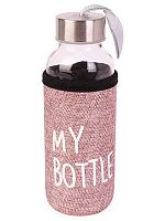 Бутылка д/воды Миленд "My bottle" розовая,в чехле,300мл УД-6413