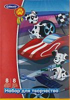 Набор цв.картона А4  8цв. мелов. и цв.бумаги А4  8цв. CULLINAN "Далматинцы" FK-5408-Dal