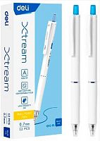 Ручка авт. шар. DELI "Xtream" EQ42-BL (2052751) синяя,0,7мм,рез.манжета,бел.корп.