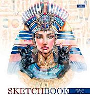 Скетчбук А5  80л. ХАТ тв.обл. спираль "Египетская царица" 28966 б/линов.,100г/м2,soft-touch