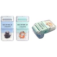 Ластик deVENTE "Ghost Meow" 8030534 ECO-PVC,с роликом д/сбора крошек,60*30мм,пластик.корп.,асс.