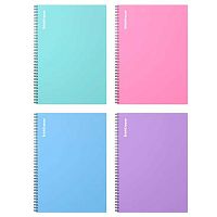 Тетрадь 80л. (клетка) А4 EK пластик.обл. спираль "Pastel ассорти" 50163