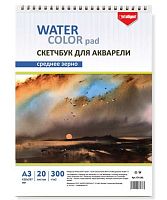 Скетчбук А3  20л. INTELLIGENT спираль "Акварельная бумага" CY-141 среднезернистая,300гр/м