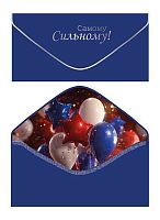 Конверт д/денег Микрос "Самому сильному" ч55411к софт-тач синий