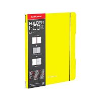 Тетрадь 48л. (клетка) EK пластик.обл. "FolderBook Neon жёлтая" 56116 съёмн.обл.