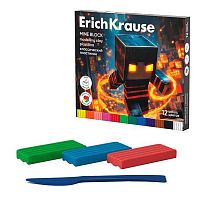 Пластилин 12цв.,192гр. EK "Mine Block" 65201 со стеком,к/к