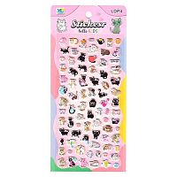 Наклейка декор. зефирная 10*22 "Котики 4" Р22072-4 Ткн1003-4