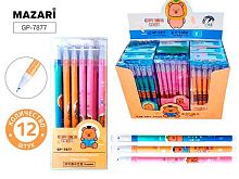 Ручка гелевая "Пиши-Стирай" MAZARI "Капибара" GP-7877 синяя,0,5мм,игольч.,цв.корп.,асс.