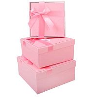 Коробка КОКОС 3в1 "Rose" 253933 розовый (19,5*19,5*9,5-15,5*15,5*6,5см)
