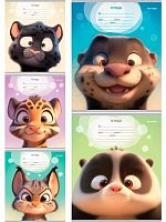 Тетрадь 12л. (линейка) Проф-Пресс "Мордочки животных-1" Т12-4874 цв.мел.обл.,асс.