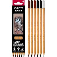 Карандаши худ.  6цв. deVENTE "Art" 5021310 уголь мягк.+супер мягк.,сепия св.+тёмн.,сангина,бел.кар.