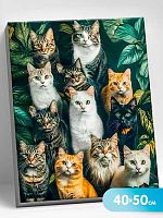 Картина по номерам Котеин "Кошачье изобилие" 40*50см HR0761 (29цв.)