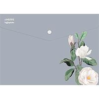 Папка-конверт на кнопке А4 deVENTE "sigNATURE" 3072518 непрозр.с рис.,180мкм