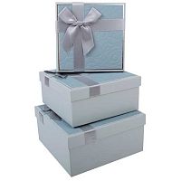 Коробка КОКОС 3в1 "Rose" 253935 серо-голубой (19,5*19,5*9,5-15,5*15,5*6,5см)