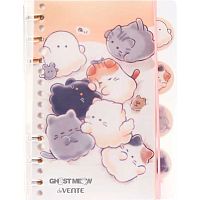 Блокнот В6  40л. deVENTE "Ghost Meow" 2350507 пластик.обл.,на кольцах,4раздел.,асс.