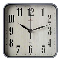 Часы настенные "Эко. Рубин" 1918-003 квадрат,серый,19*19см