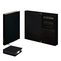 Набор подар. (ежедневник н/д А5 160л. ESCALADA кож.зам. "Шеврет глосс чёрн."+подст с блоком) 70559