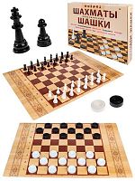 Игра настольная Рыжий кот "Шахматы и шашки" ИН-0294 классические+поле, в большой коробке