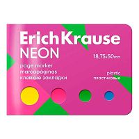 Набор самокл. этикеток-закладок EK 18,75*50мм "Neon" 61587 пластик.,4цв.,100л.