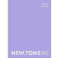 Тетрадь 80л. (клетка) А4 ХАТ спираль Premium "Newtone Pastel Лаванда" 05019 глянц.лам.,перфор.