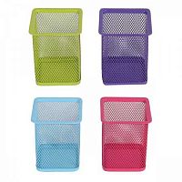 Подставка-стакан д/пиш.принадл. КЛЕРК 183001/4 металл.,сетка,квадрат.,8*9,5*8см,цв.асс. 