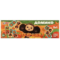 Игра настольная УМКА Умные игры "Домино.Чебурашка" 3в1 пластик. 4660254434196