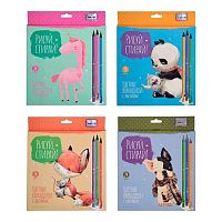 Карандаши пластик. 24цв. BV "Рисуй и стирай" 30-0122 трёхгр.,с ластиком и точилкой,асс.