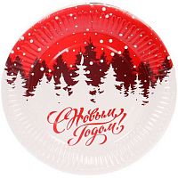 Тарелка бум. "Румяный мороз" 18см (10шт) 889-0479