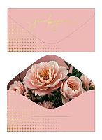 Конверт д/денег Микрос "С Днём рождения!" ч54045к пудровый,софт-тач