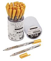 Ручка гелевая BV Sketch&Art "UniWrite.Gold" 20-0312/02 золото,0,8мм,