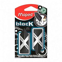 Ластик MAPED BlACK PYRAMIDE 119610 (2шт),треуг.,черн.,футляр,блист.