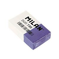 Ластик MILAN "Duo" CPM730 прямоуг.,мягкий,бело-голуб.,3,9*2,4*1см