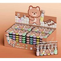 Набор маркеров текст.  6цв. КОКОС "Cute bear" 252408 мини,скош.,1-4мм,в пакет zip