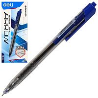 Ручка авт. шар. DELI "Arrow" EQ01330 (1137695) синяя,0,7мм,прозр.синий корп.