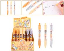 Ручка гелевая авт. WEIBO "Kitty" WB-55676-1 чёрная,0,5мм,прозр.корп.с бусинами,асс.