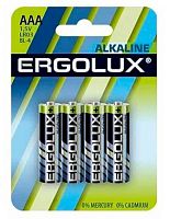 Батарейка Ergolux LR03 Alkaline Bl-4(LR03 Bl-4,батарейка ,1,5В)