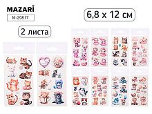 Тату стикеры Mazari "Котики" M-20817 (2л) 6.8*12см,ОПП-уп.