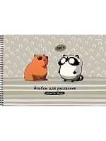 Альбом для рис.40л. Проф-Пресс спираль "Капибара и енот" А40-8351 выб.лак,мат.лам.,бл.100г/м2
