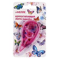 Коррект. лента deVENTE 5мм* 6м "Butterfly" 4062204 розов.прозр.корп.,фрон.апплик.,карт.блист.