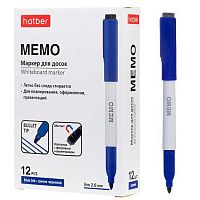 Маркер д/доски ХАТ "Мемо" 088767 синий,2мм,со стирателем