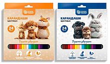 Карандаши 24цв. SchoolФормат "Душные зверушки" КЦ24-ДЗ шестигр.,гриф.2,7мм,асс.