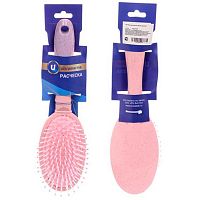 Расчёска массажная Ultramarine "Beauty Bar Viki" 452-1153 розовый фламинго,овальная